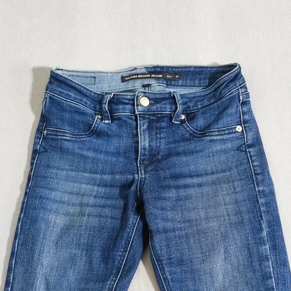Volcom Brand Jeans women's junior size 25 ink blue colour jeggings stretchy - Picture 2 of 15